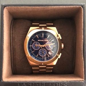 Michael Kors rose gold chronograph watch